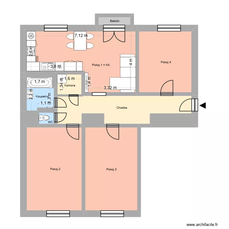 M&iacute;stn&iacute; 357, byt 3. Plan de 19  et 221 m²
