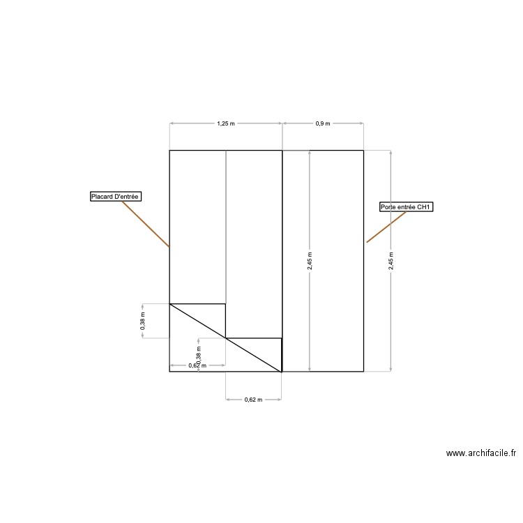 Detail placard d'entree. Plan de 0 pièce et 0 m2