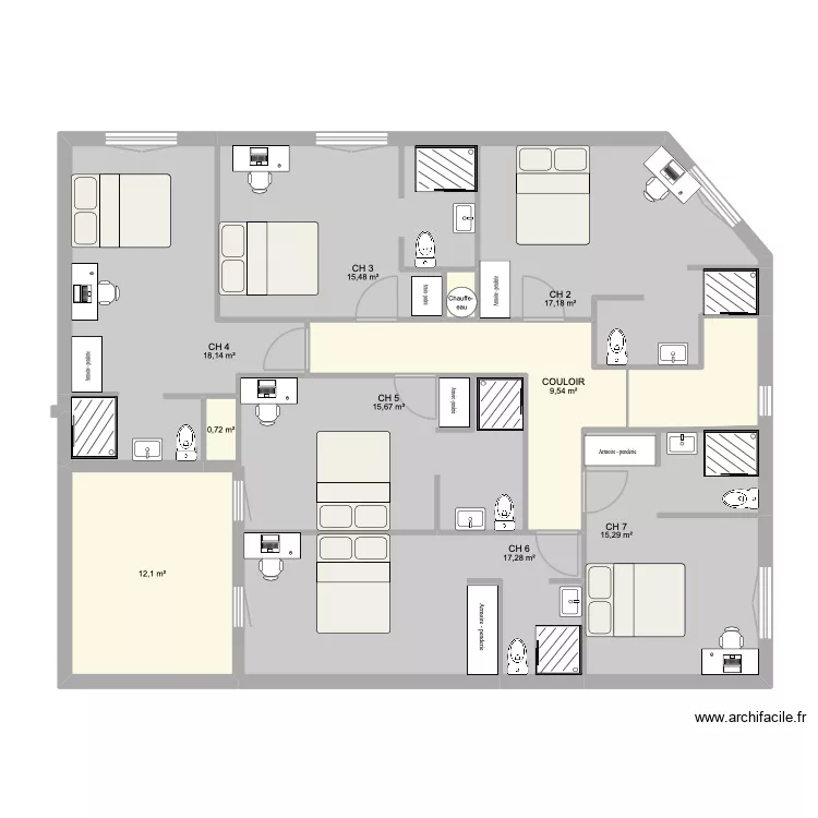 TALENCE M5. Plan de 17 Pièces et 252 m² TALENCE M5. Plan de 17 Pièces et 252 m²