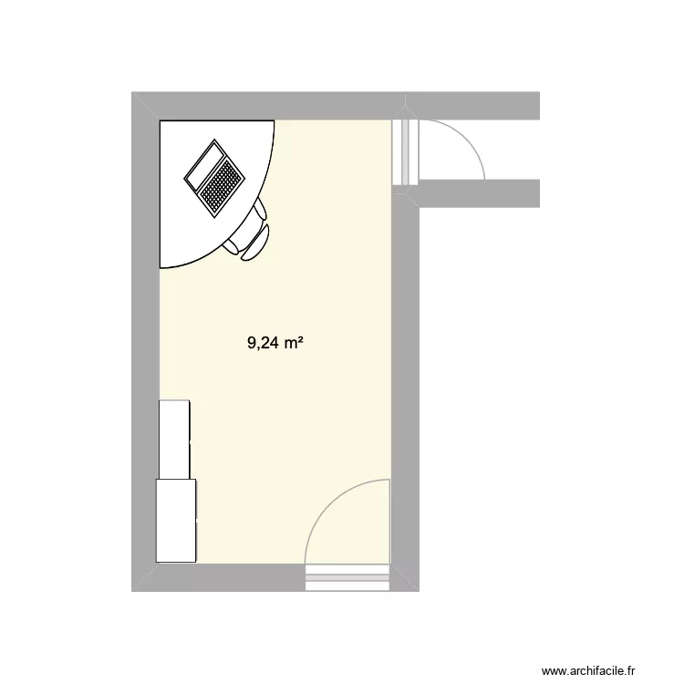 DRESSING. Plan de 1 pièce et 9 m²