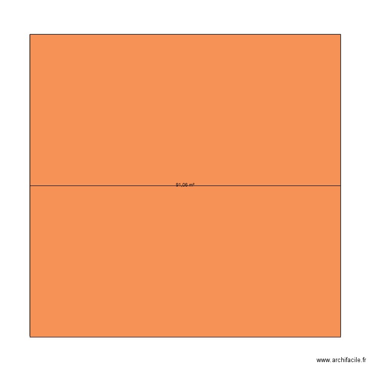 toit. Plan de 1 pièce et 91 m2