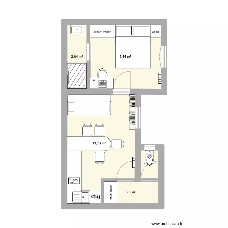 Plan amménagé. Plan de 5 et 29 m² Plan amménagé. Plan de 5 et 29 m²