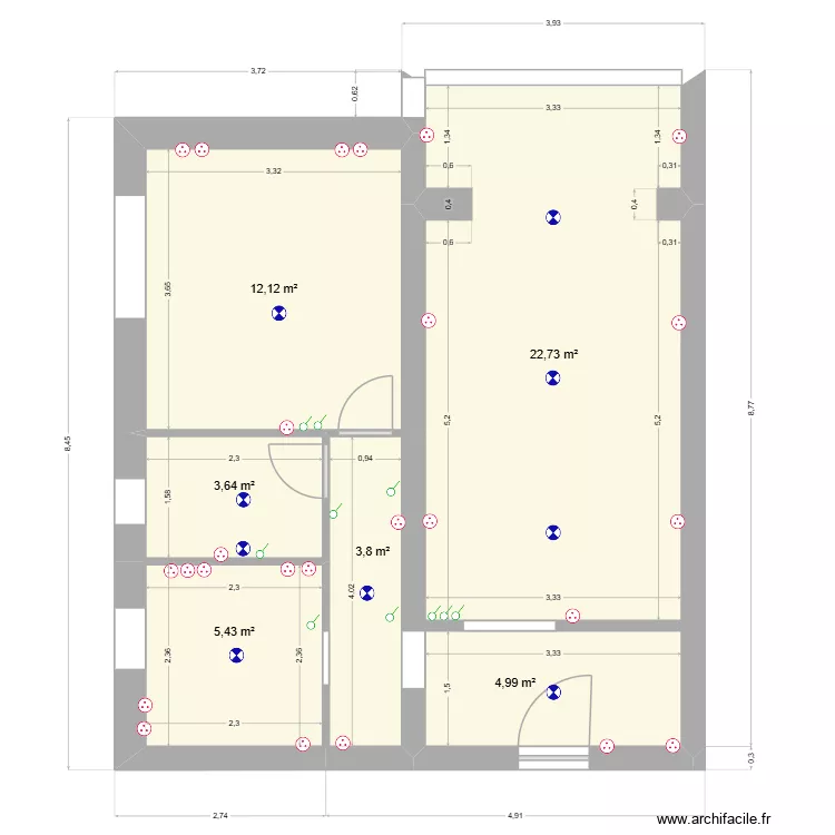varnav1. Plan de 6  et 53 m²