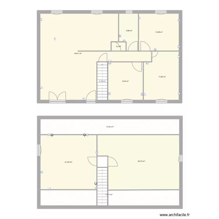 Simon. Plan de 11  et 168 m²