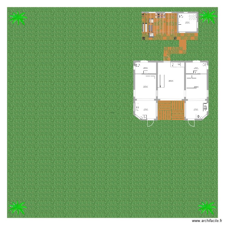 Plan studio galets DESIRADE . Plan de 8 pièces et 74 m2