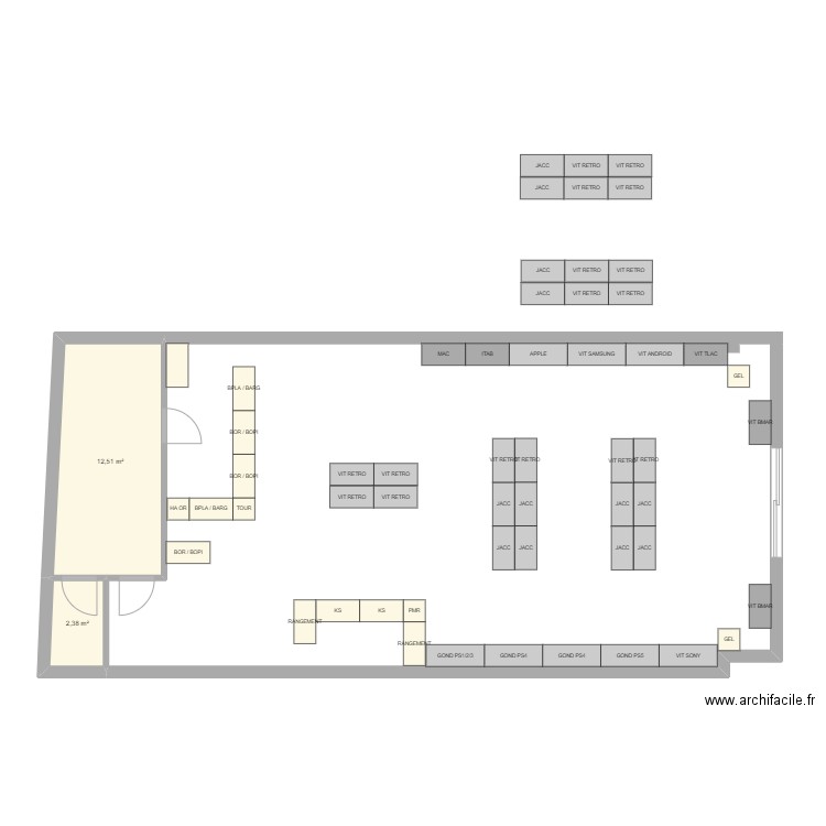 FENOUILLET 1. Plan de 2 pièces et 15 m2