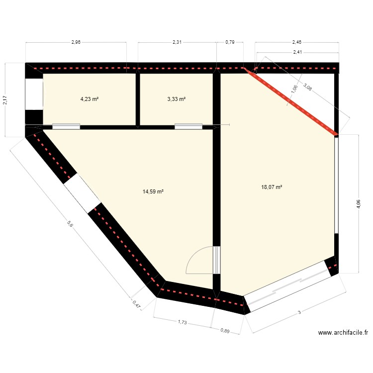 extension maison new 35. Plan de 4 pièces et 40 m2