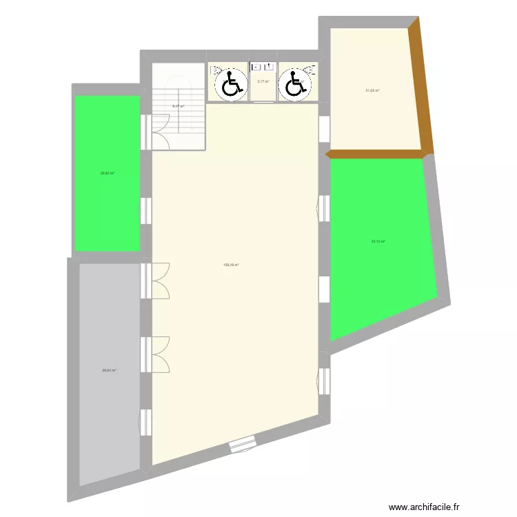 salle st front. Plan de 