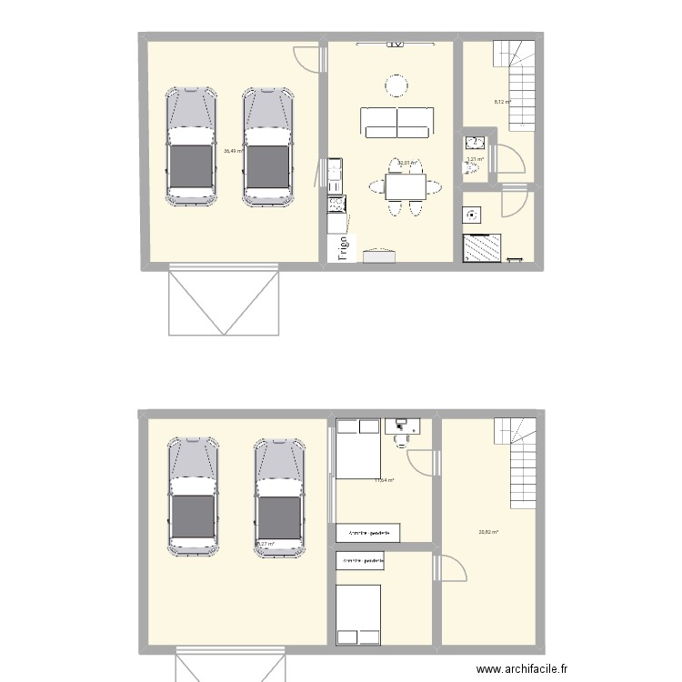Maison 2. Plan de 7 pièces et 159 m2