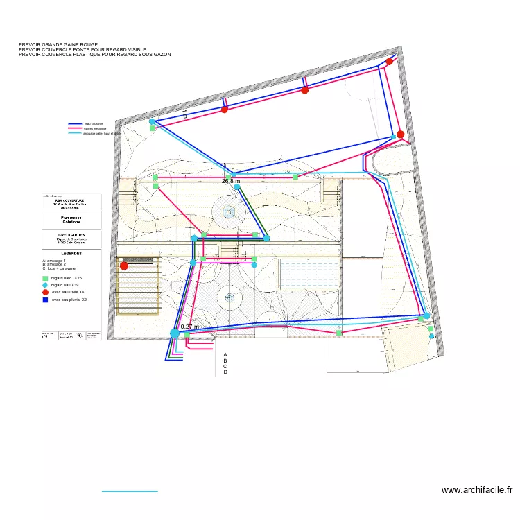 cheminements gaines. Plan de 