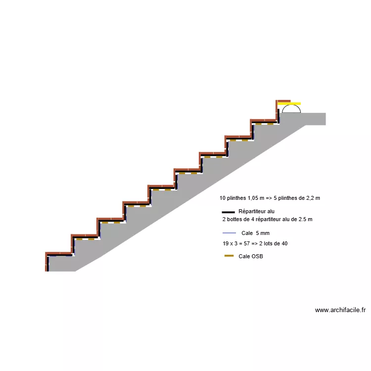 Escalier Issendolus. Plan de 