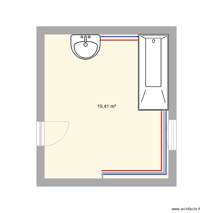 Chante claire 12. Plan de 1 pièce et 19 m2