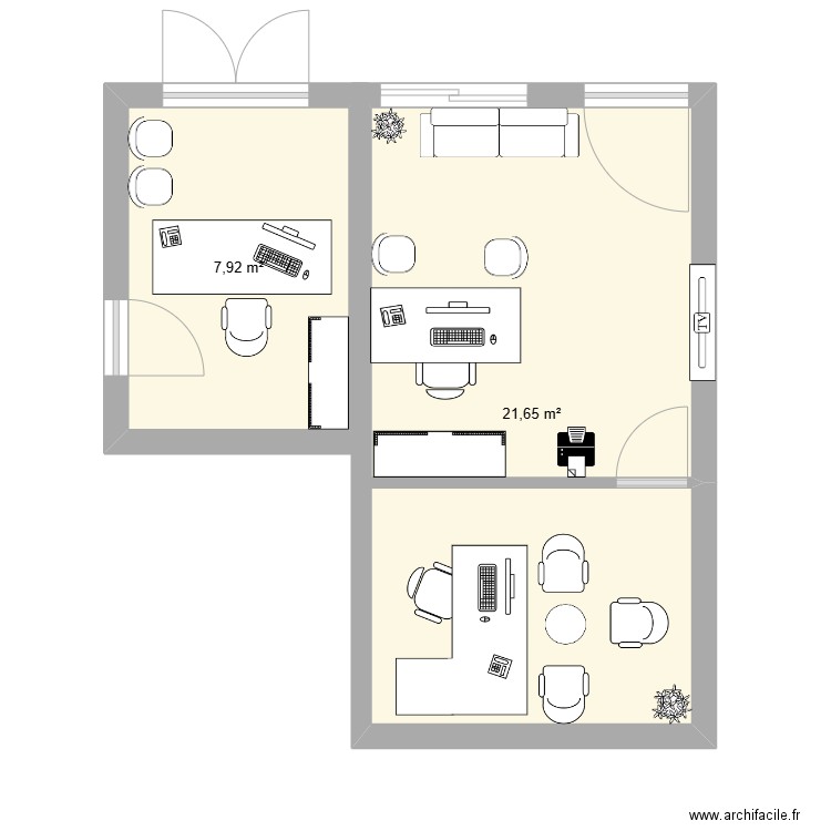 Assurance. Plan de 2 pièces et 30 m2