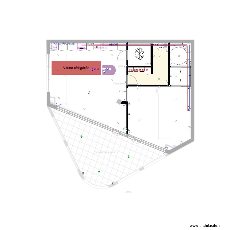 Local 5. Plan de 2 pièces et 86 m2