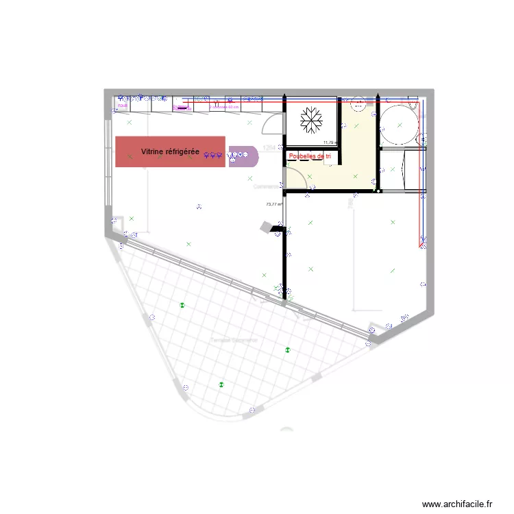 Local 5. Plan de 2 pièces et 86 m²