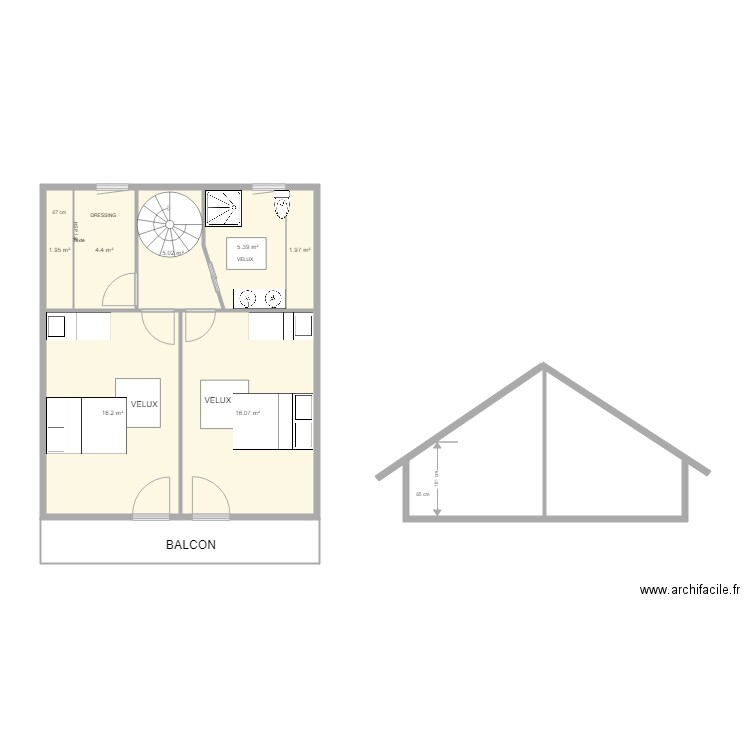 CORRENCON GITE 2. Plan de 7 pièces et 51 m2