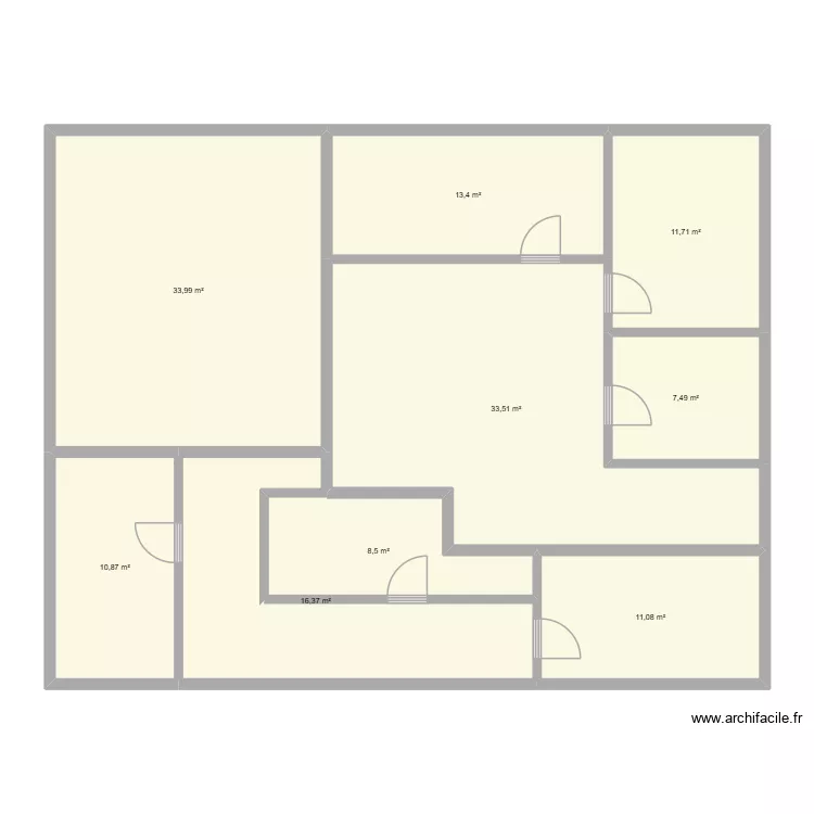 70 sidi mohamed 1 etage. Plan de 9  et 147 m²
