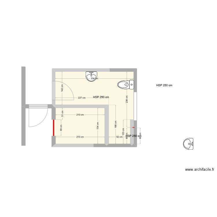 plam salle de bain  parkingx. Plan de 3 pièces et 10 m2