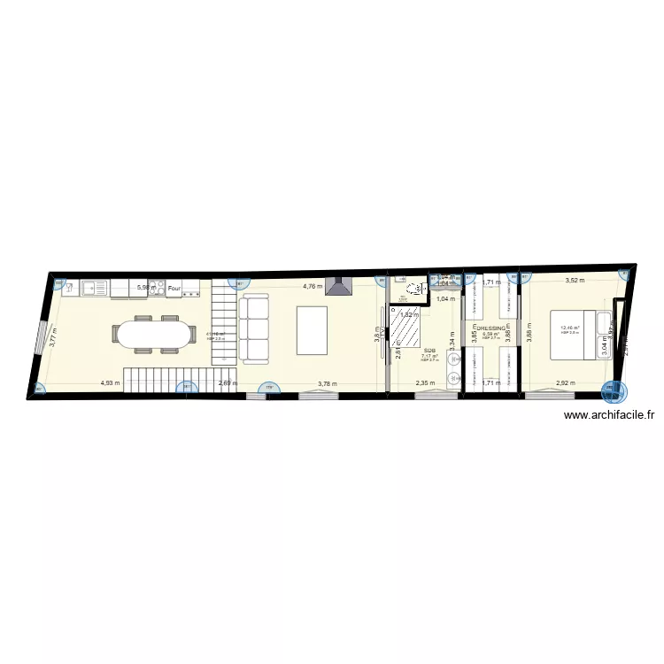 MOURIES HUGO MAJ R+1. Plan de 6  et 69 m²