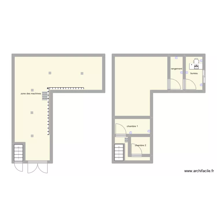 ATELIER B-ONE. Plan de 9  et 61 m²
