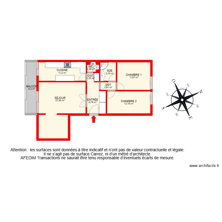 BI 27441. Plan de 15 pièces et 99 m2