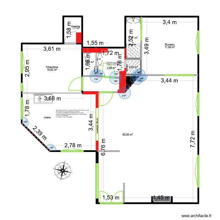 Plan Projet Nath & Jacques pour ing&eacute;nieur Structure. Plan de 9  et 93 m²