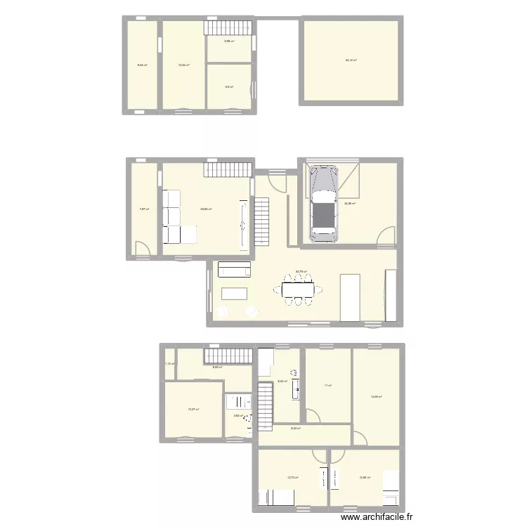 PHILIPPE VERZIER VILLEURBANNE. Plan de 19  et 258 m²