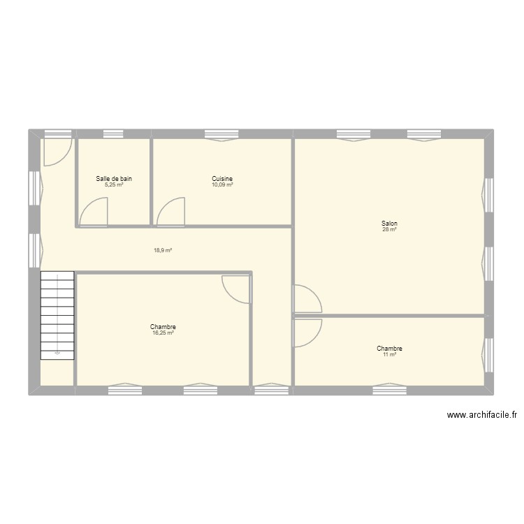 maison i2d. Plan de 6 pièces et 89 m2