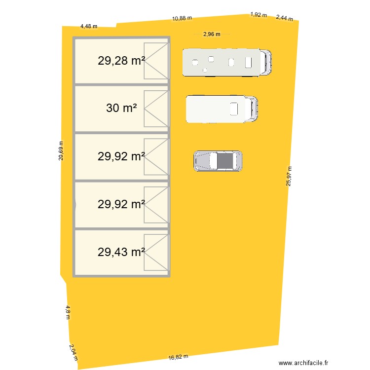 Plan garage2. Plan de 5 pièces et 149 m2