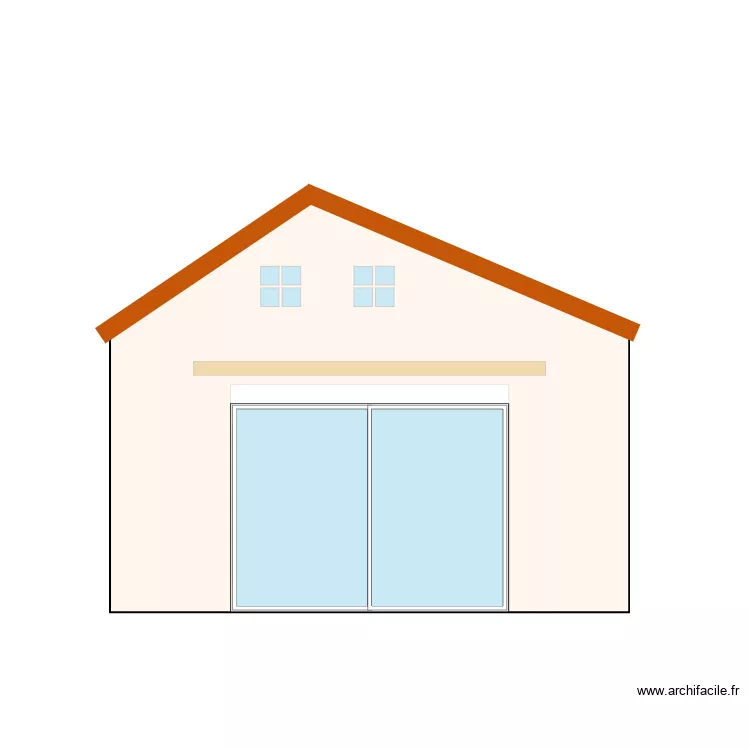 Façade arrière actuelle & projetée. Plan de 