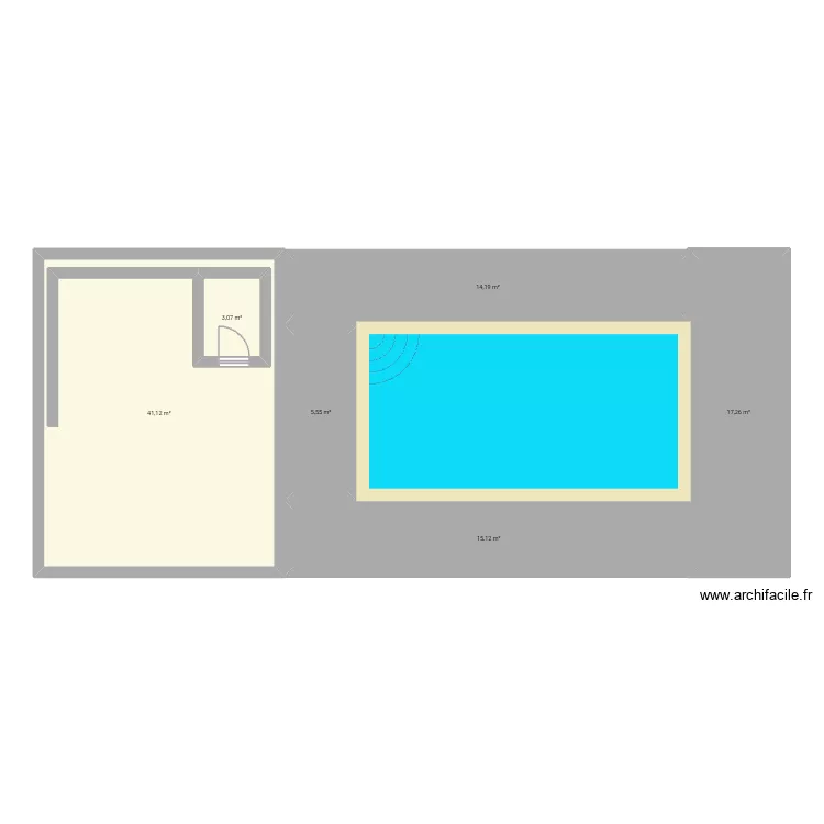 Piscine. Plan de 6  et 103 m²