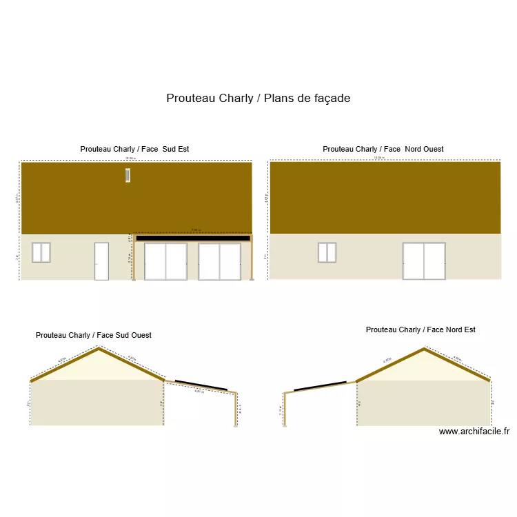 Prouteau Charly plan de facade. Plan de 