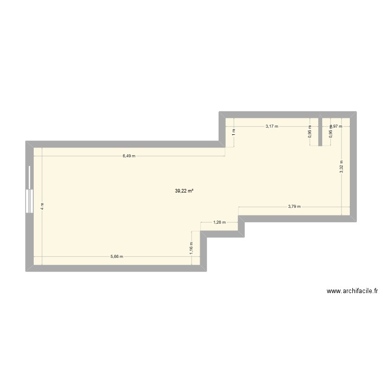 Suite parentale. Plan de 1 pièce et 39 m2