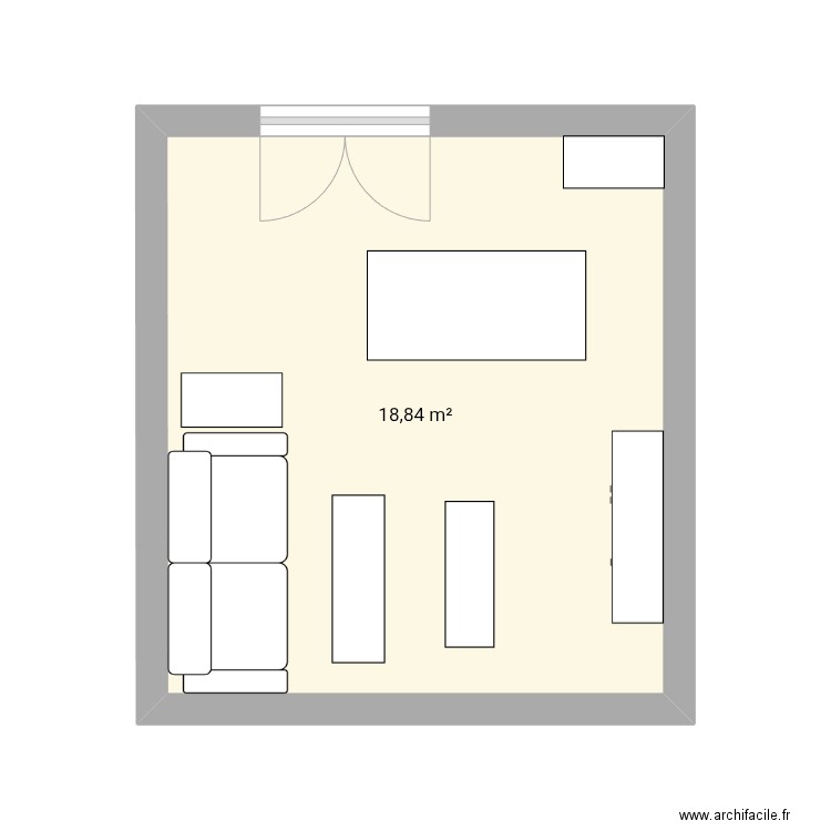 Salon kerroch. Plan de 1 pièce et 19 m2