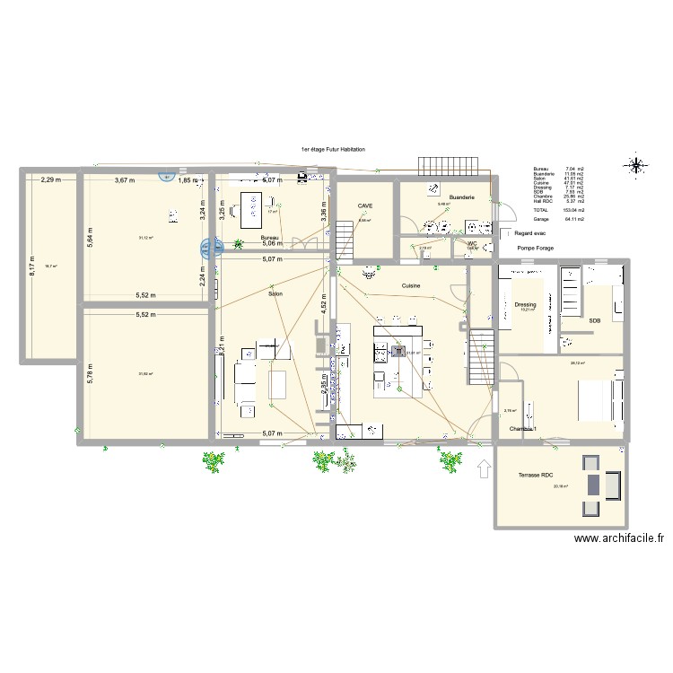 MAS TERRE ET NATURE FUTUR REVU  interieur 3. Plan de 14 pièces et 275 m2