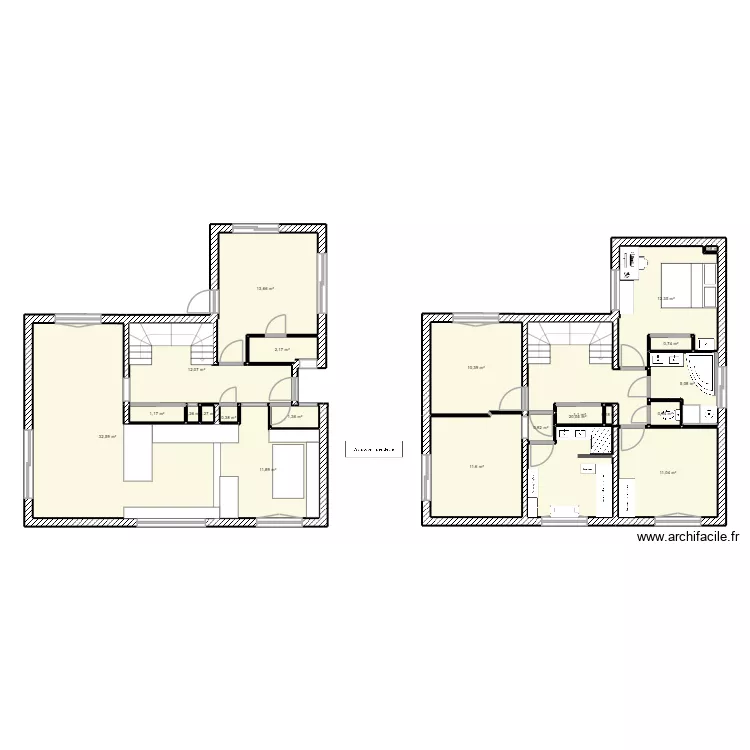 Notre maison bis. Plan de 22  et 150 m²