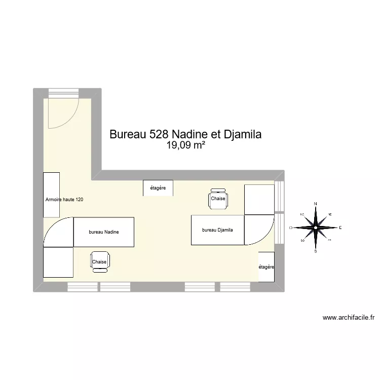 Bureau R 528 Nadine et Djamila. Plan de 