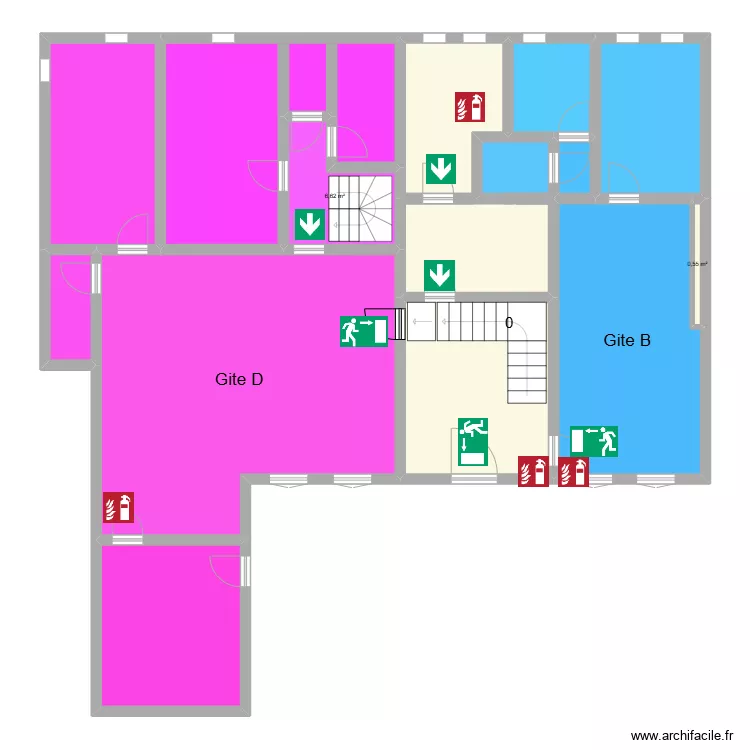 Gite B D REZ plan vue entrée. Plan de Gite B D REZ plan vue entrée. Plan de