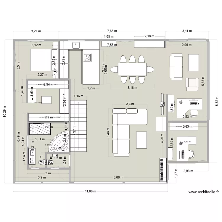 Chalet. Plan de 