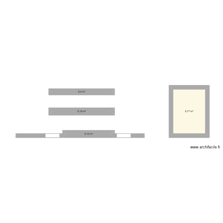 parc. Plan de 4 pièces et 6 m2
