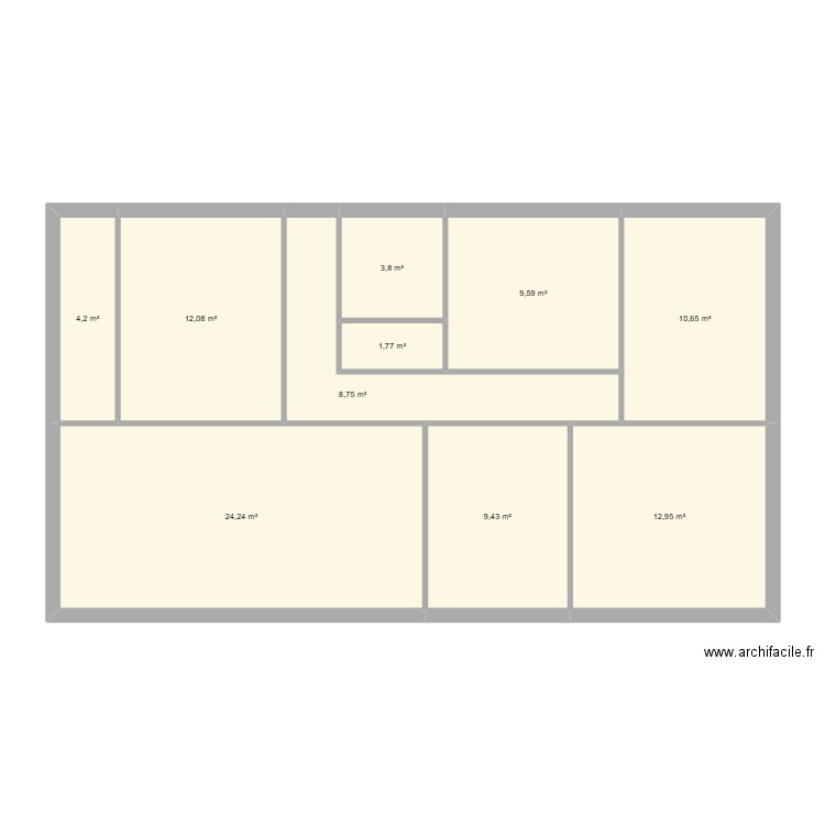 lolo 3. Plan de 10 pièces et 97 m2