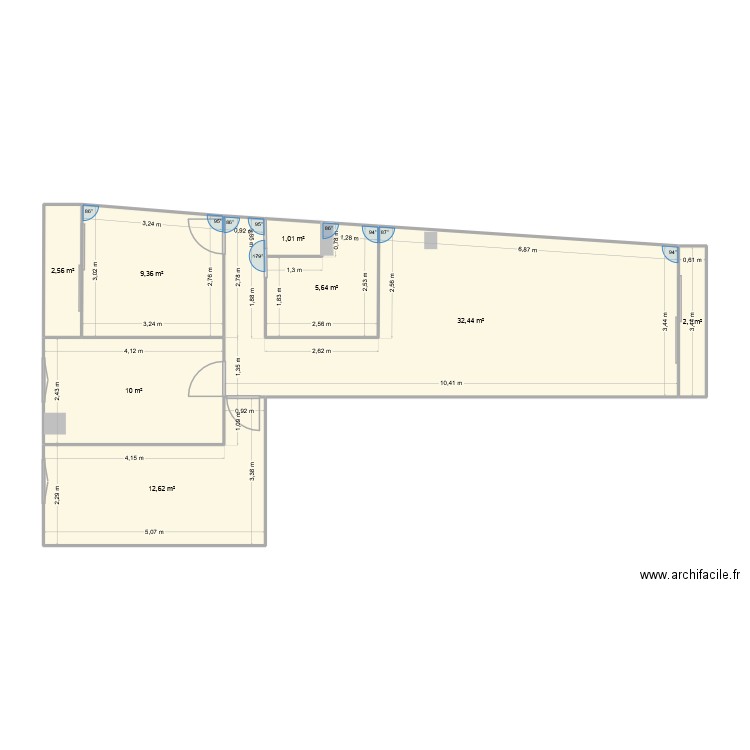 APRES. Plan de 8 pièces et 76 m2