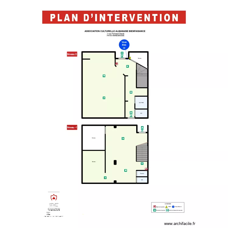Plan d'intervention ASS CULT ALBANAISE BIENFAISANCE. Plan de 13 Pièces et 143 m² Plan d'intervention ASS CULT ALBANAISE BIENFAISANCE. Plan de 13 Pièces et 143 m²