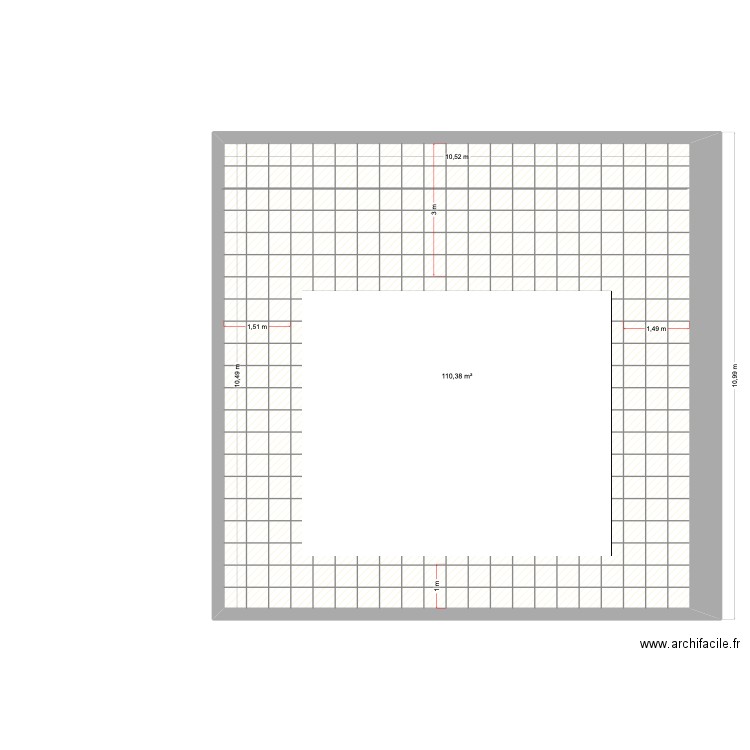 Plan Terrasse. Plan de 1 pièce et 110 m2