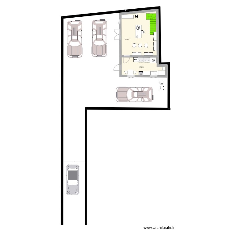 Projet Version pro. Plan de 7 pièces et 81 m2