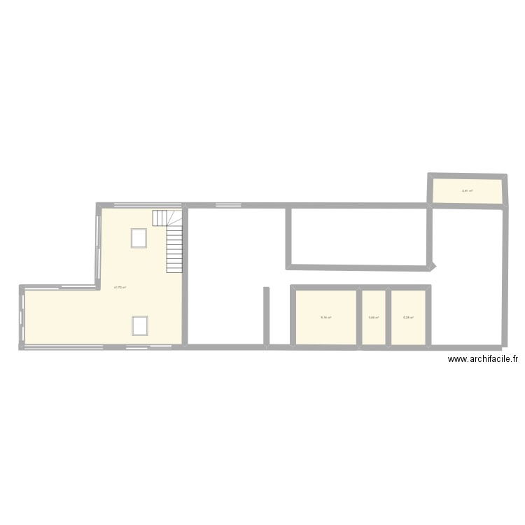 quiberon. Plan de 5 pièces et 65 m2