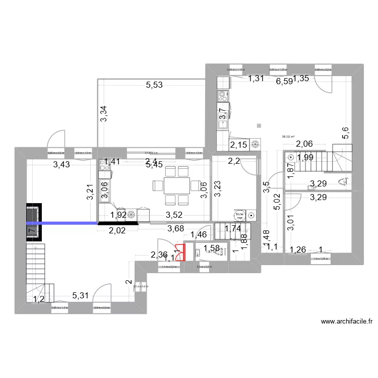 Plan rdc audierne projet&eacute; elec. Plan de 7 Pièces et 111 m²