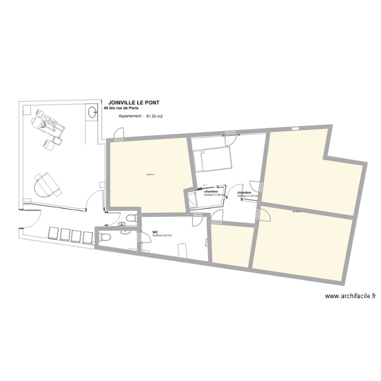 cabinet medical joinville. Plan de 2 pièces et 118 m2