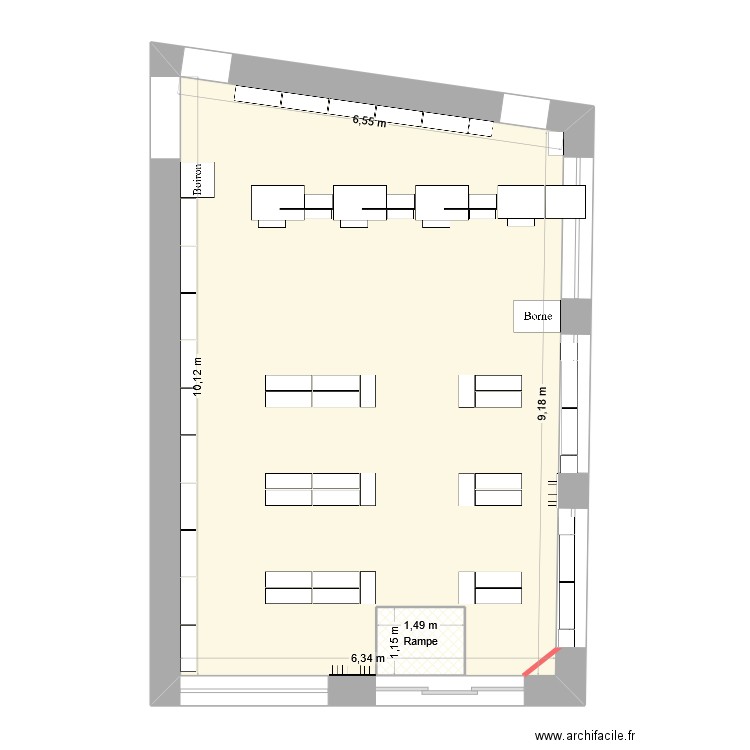 Comptoir G. Plan de 2 pièces et 64 m2