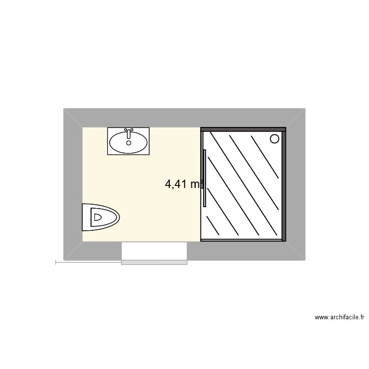 a moi. Plan de 1 pièce et 4 m2